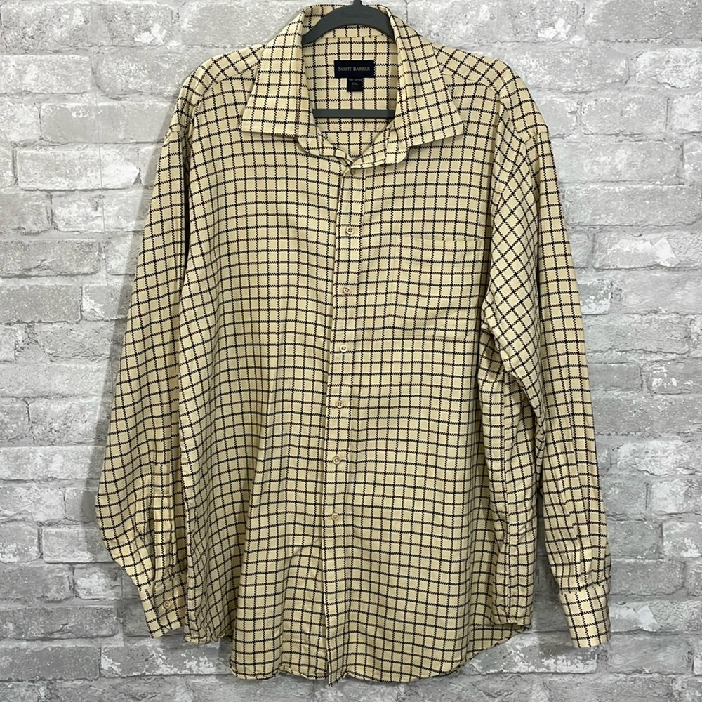 Scott Barber Plaid Textured Button Down Shirt